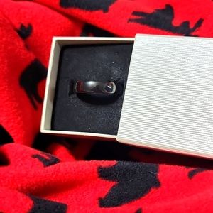 Mens 6mm Black Polished Ceramic Ring